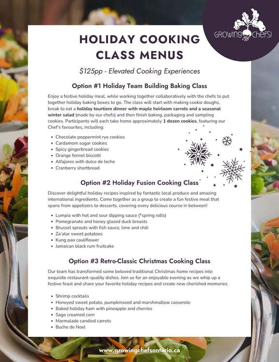 Holiday Parties 2024 Cooking Classes