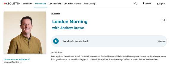 CBC LONDON MORNING LL