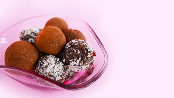 Chia and date truffles