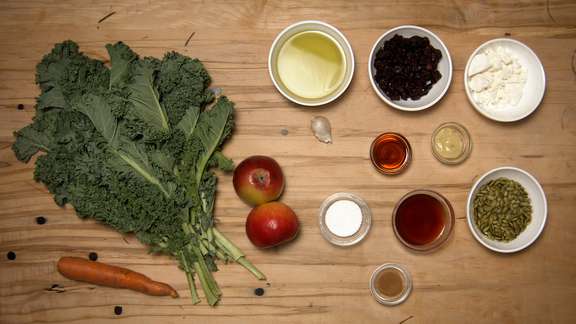 Kale salad ingredients