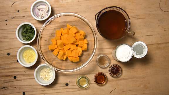 Prepped ingredients curry