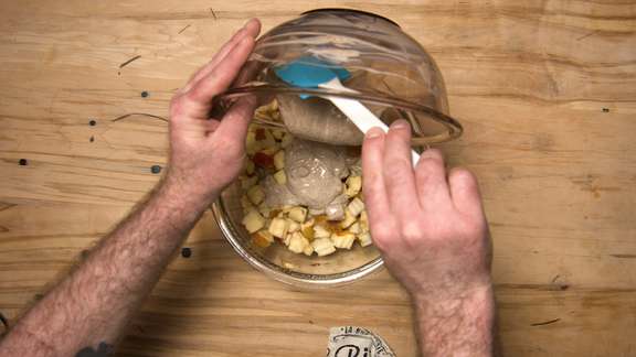 Winter fruit salad add dressing