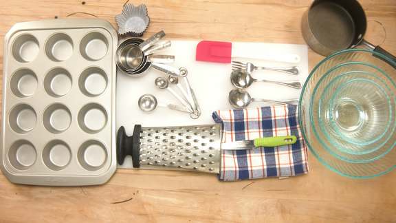 Zucchini chocolate chip muffins equipment