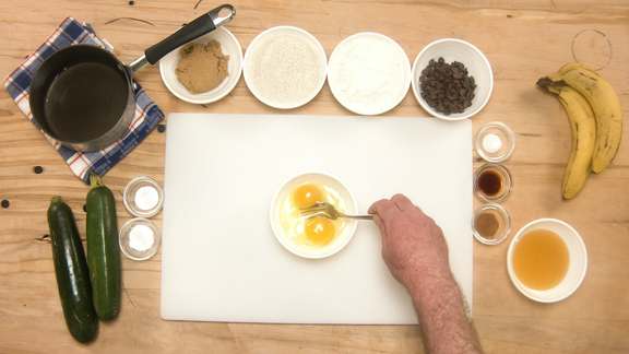 Zucchini chocolate chip muffins step 2a